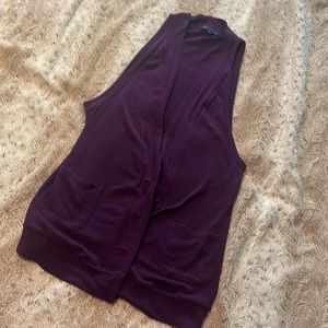 Purple sleeveless cardigan